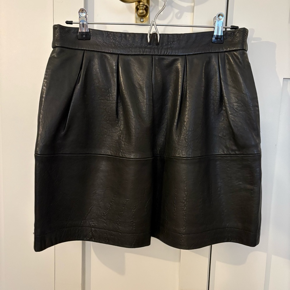 Paul & Joe Sister Lambskin Black Leather Skirt